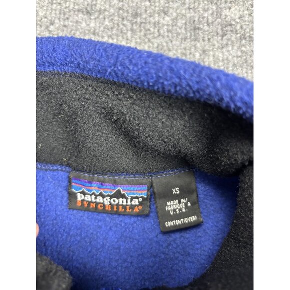 Vintage Patagonia Synchilla Fleece Vest Womens XS Blue Full Zip Made USA 90s - Picture 3 of 7